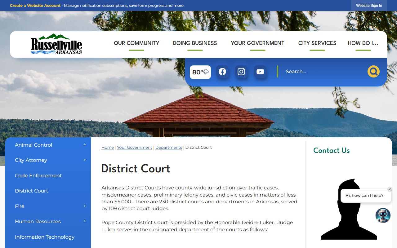 Russellville District Court inmate population case page