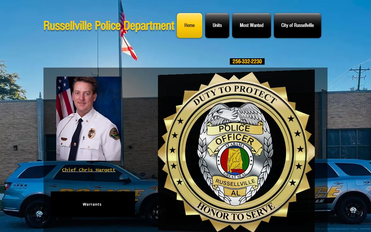 Russellville Police Department inmate population page