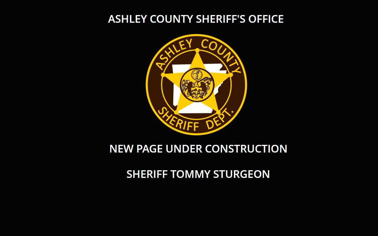 Ashley County Sheriff Office website for inmate population data