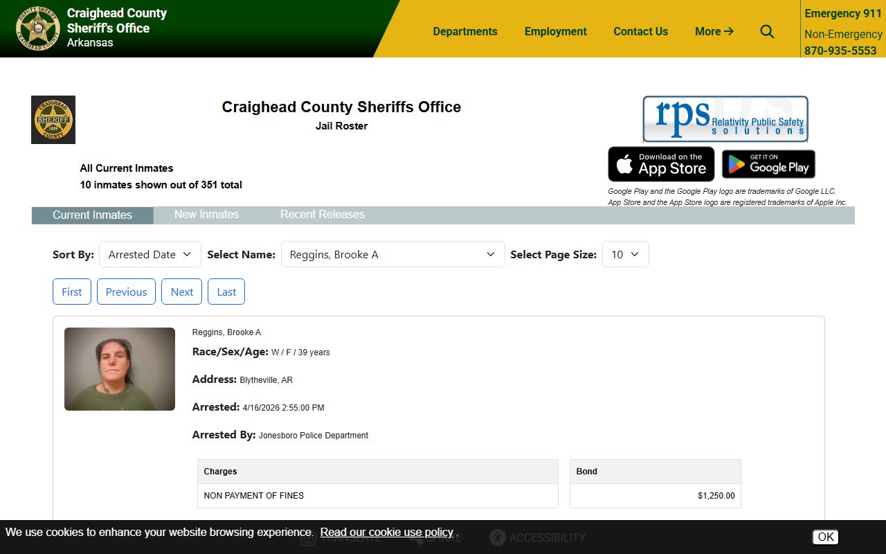 Craighead County inmate population roster online search