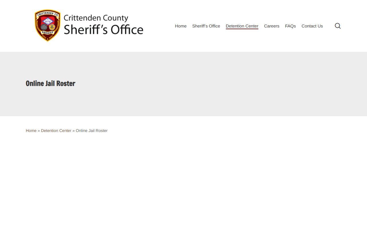Crittenden County jail roster online inmate population