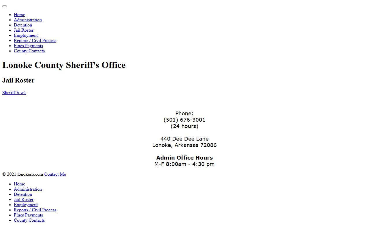 Lonoke County inmate population jail log