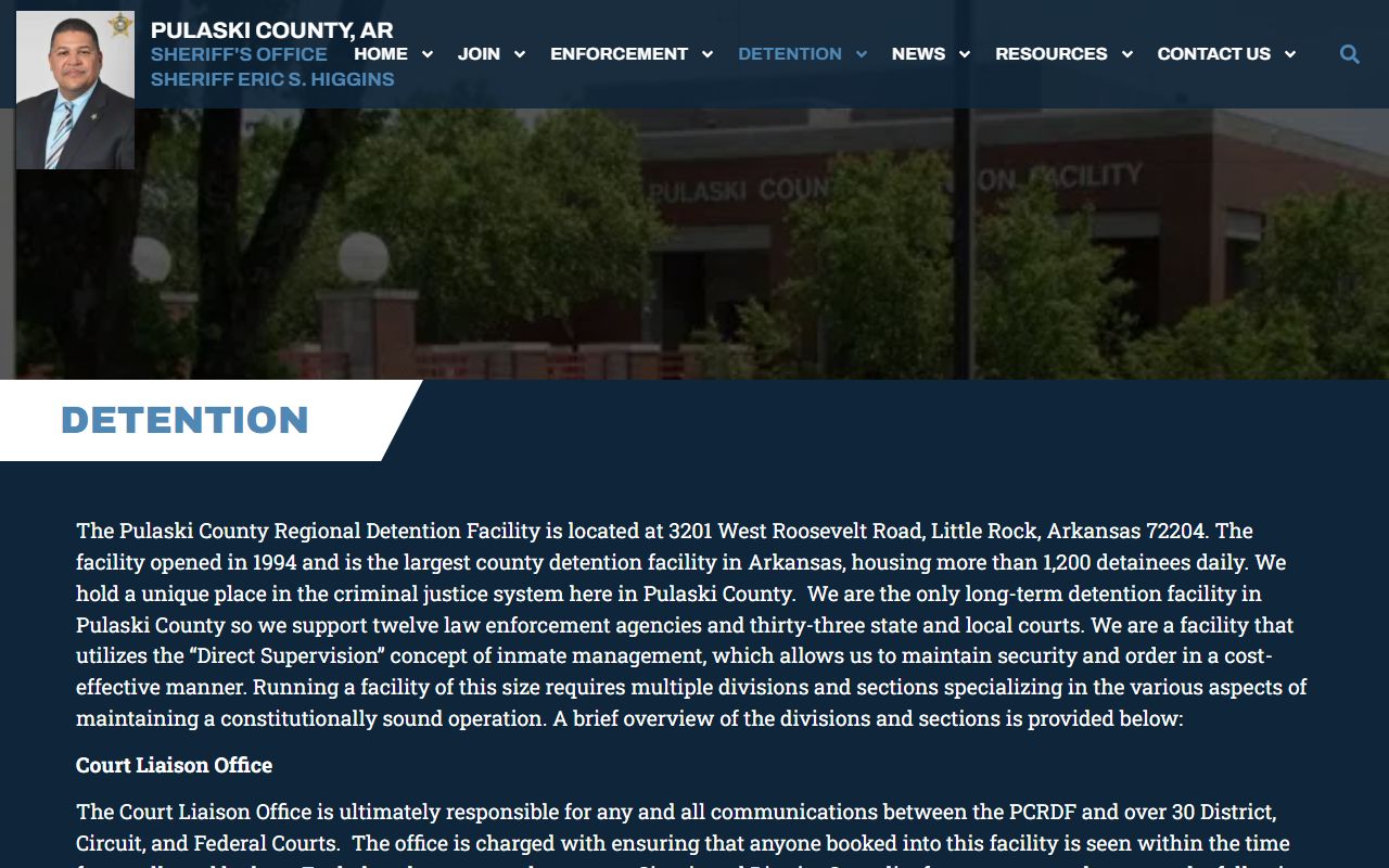 Pulaski County detention inmate population portal