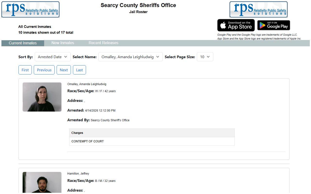 Searcy County inmate population roster online search