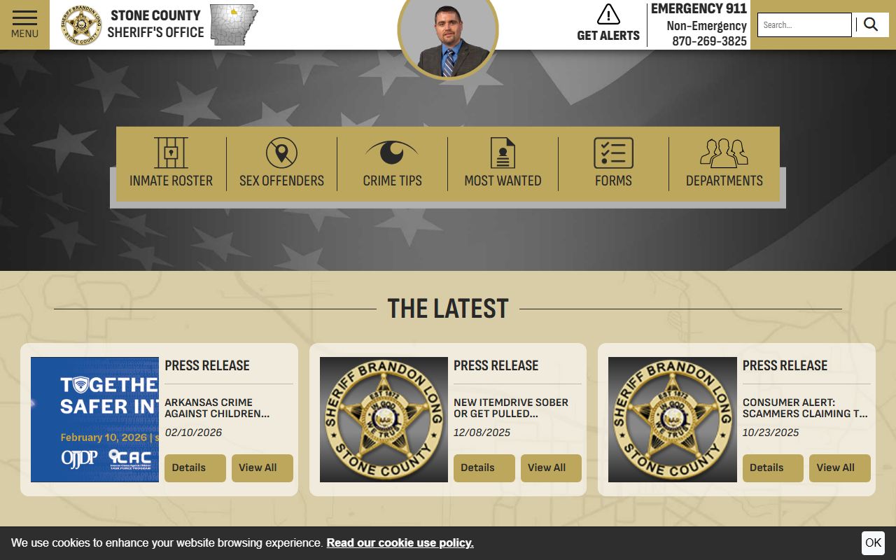 Stone County Sheriff inmate population website