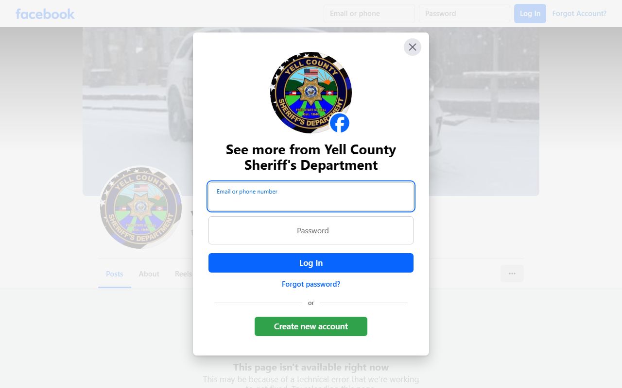 Yell County Sheriff Facebook inmate population updates