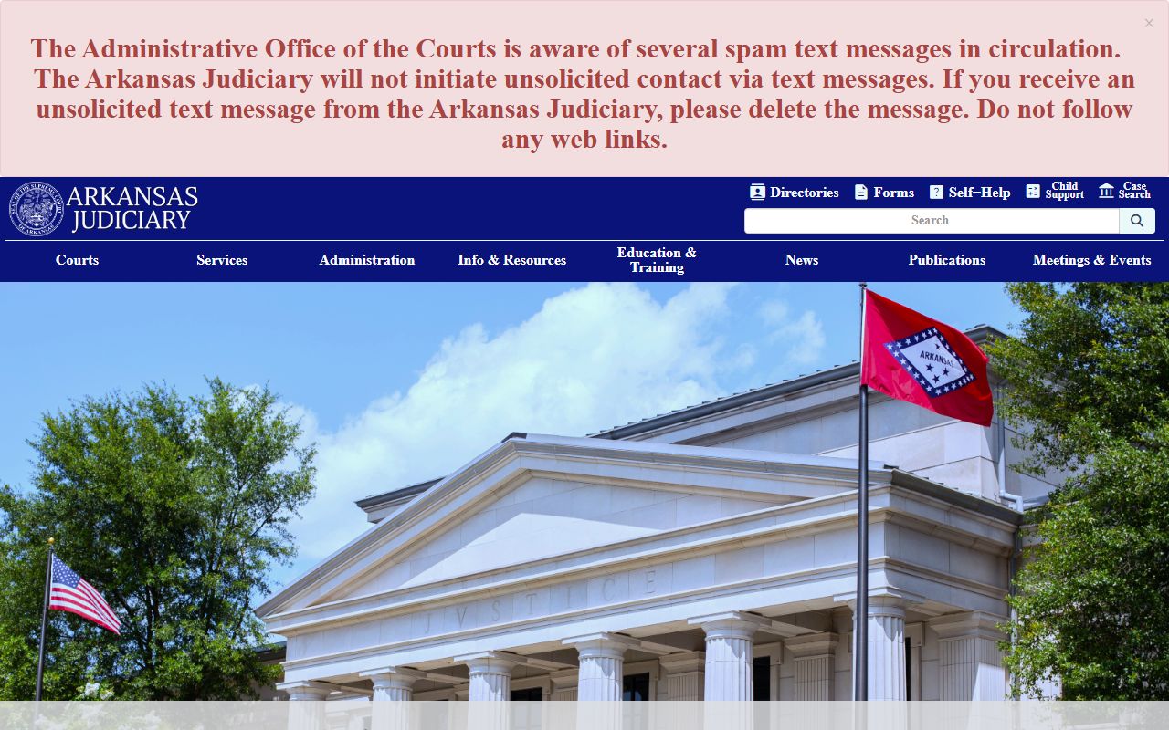 Arkansas Judiciary website for inmate population case records