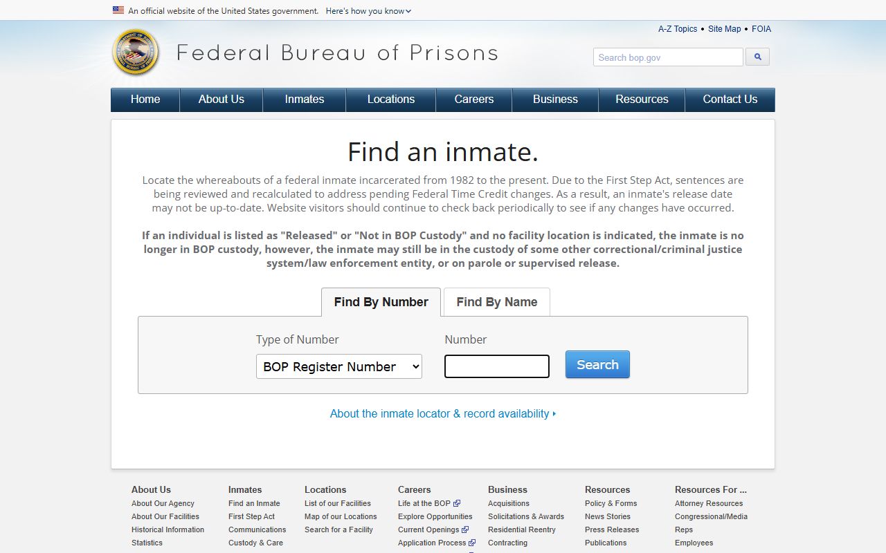 BOP inmate locator for Arkansas federal inmate population
