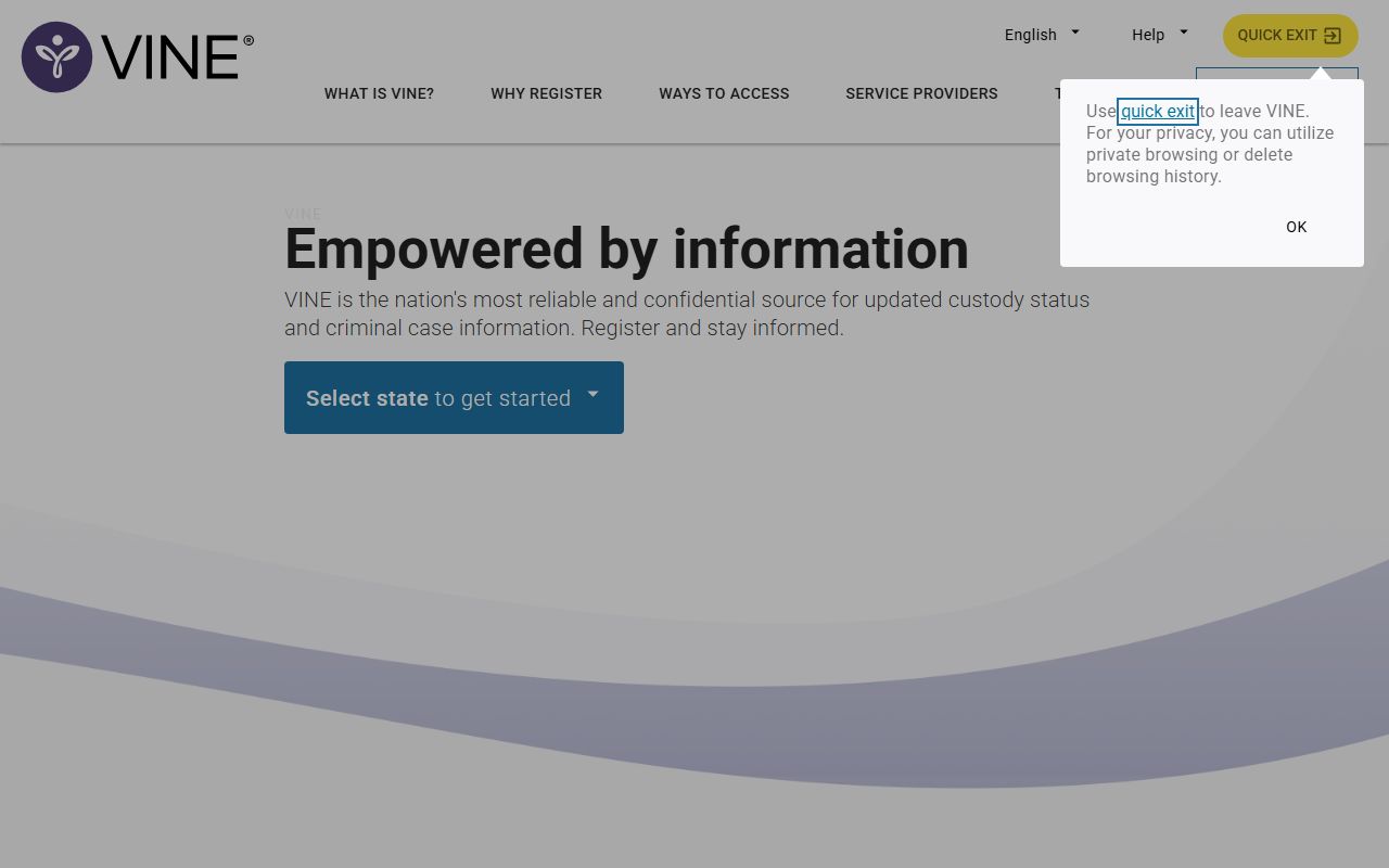 VINE victim notification system for Arkansas inmate population
